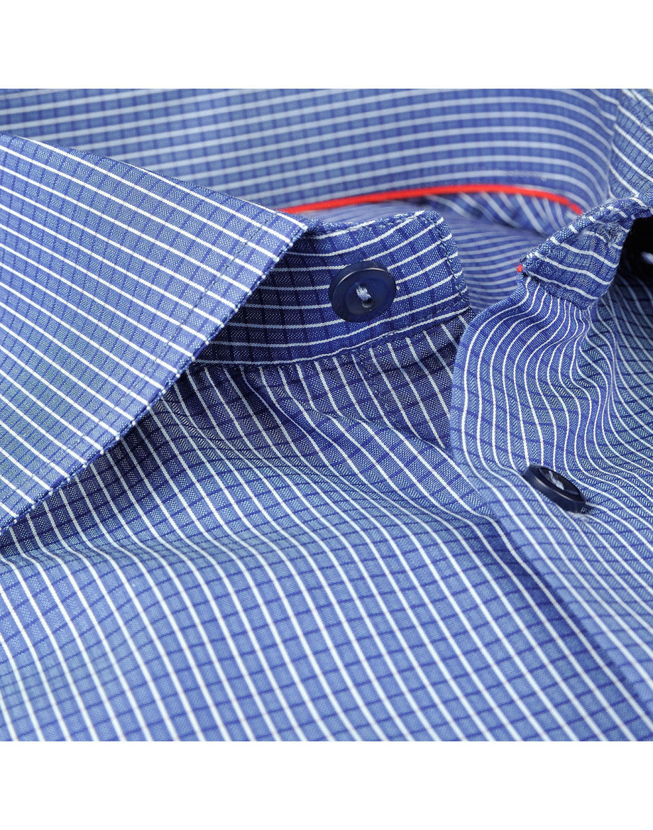 Made in Italy Dress Shirts// Navy Check - contemporary fit