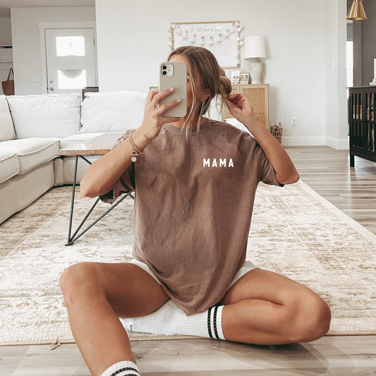 Mama Comfort Colors Graphic Tees (Round Font Corner)
