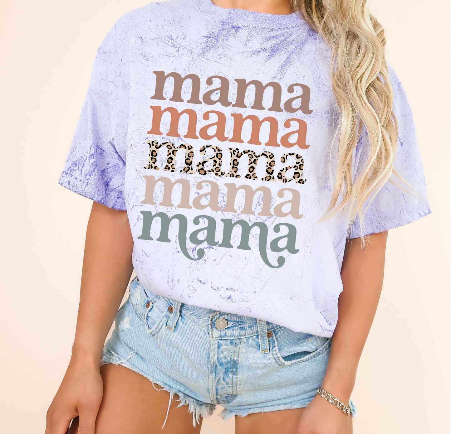 Mama Leopard Comfort Colors Graphic Tees