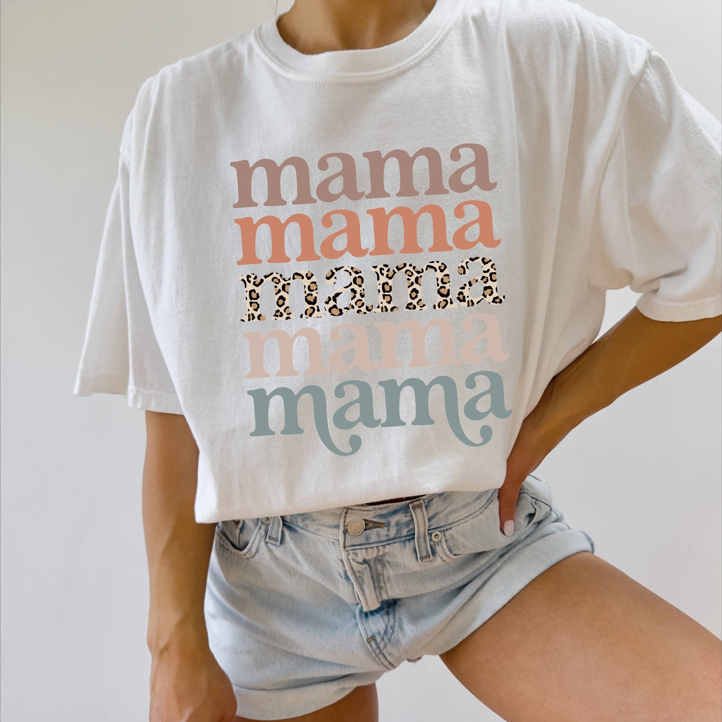 Mama Leopard Comfort Colors Graphic Tees