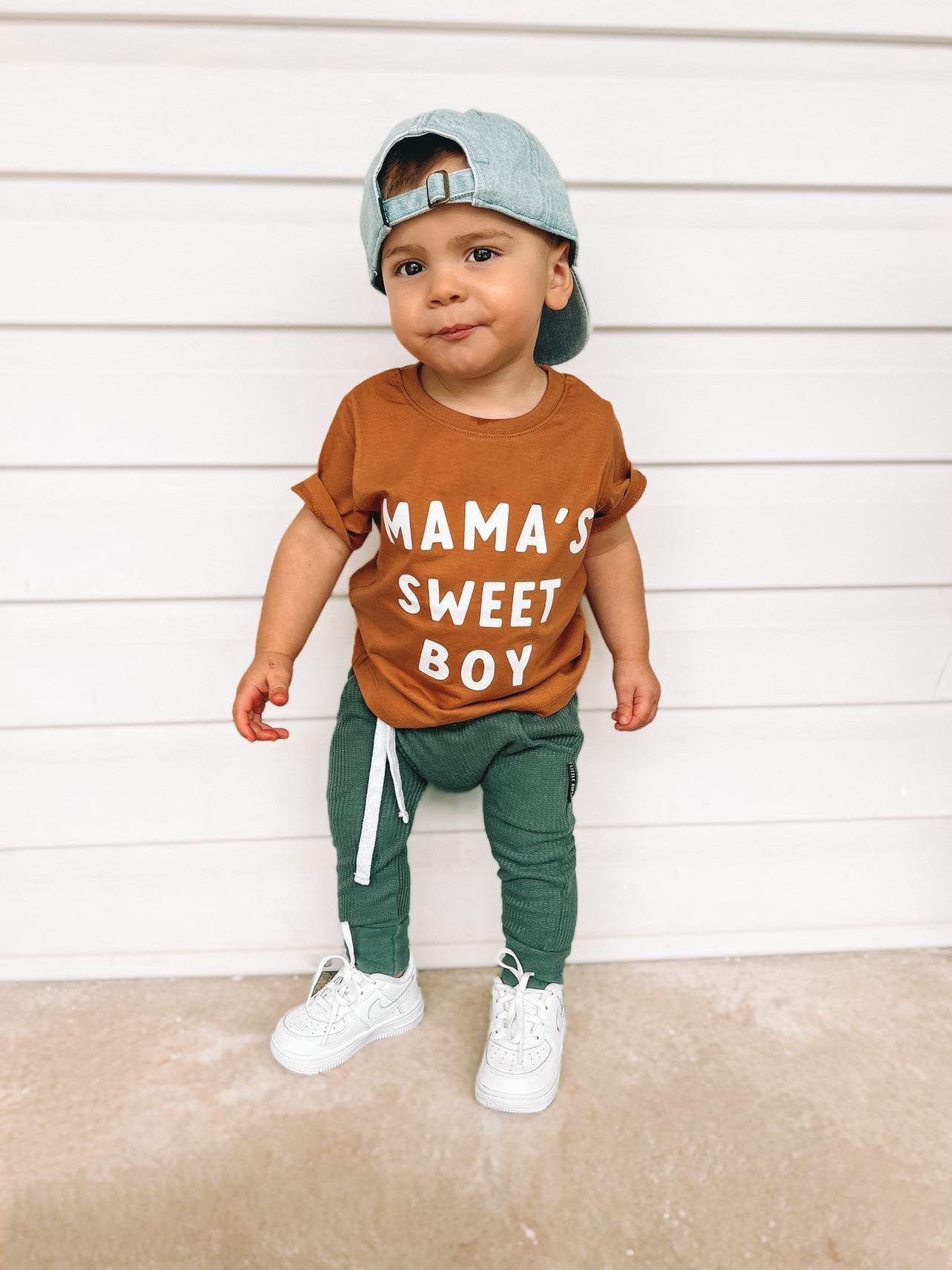 Mama's Sweet Boy Organic Cotton Baby And Kids Tee