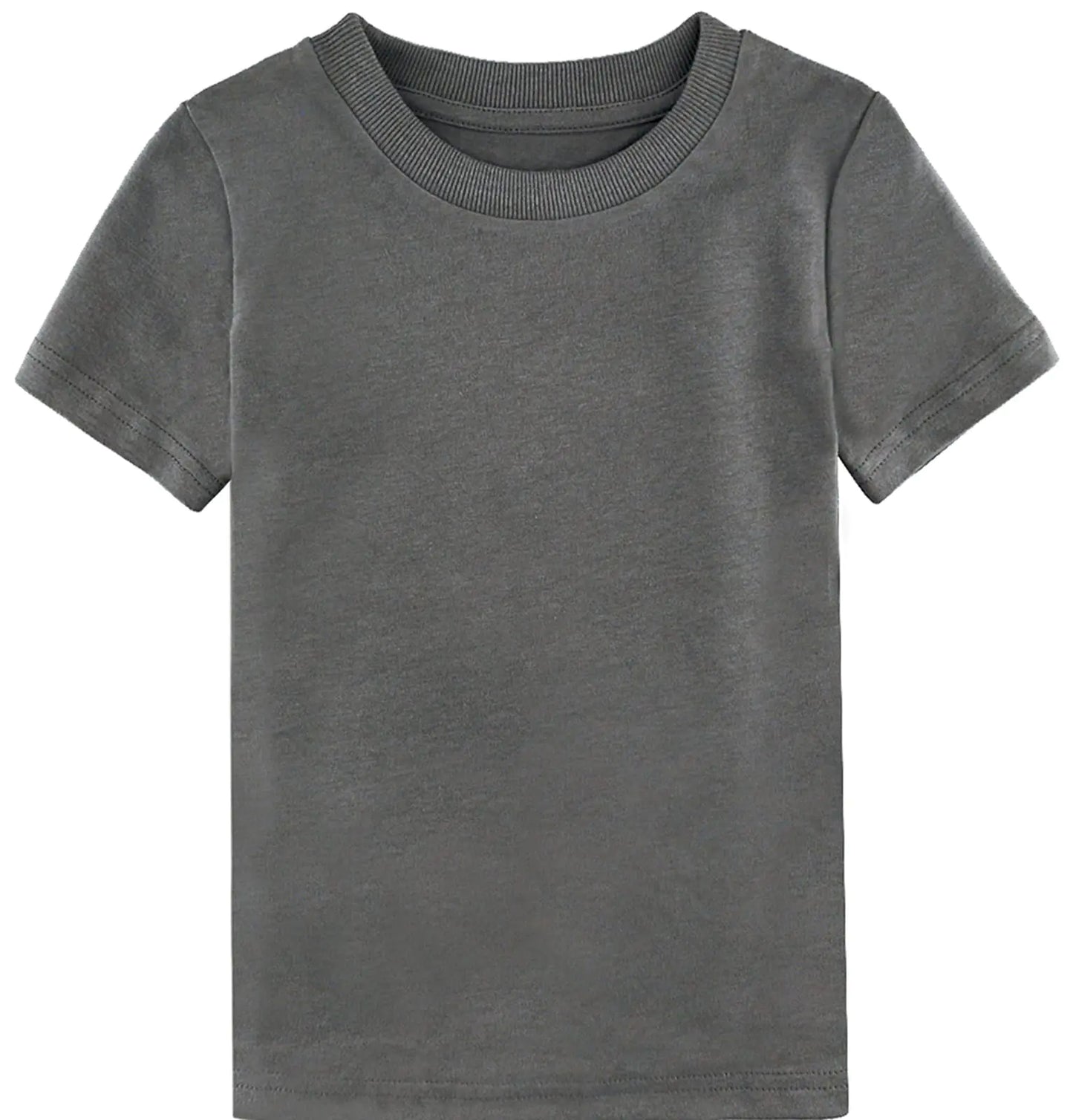 COSLAND Boys' 100% Cotton Heavyweight Short Sleeve Crewneck T Shirt Large Gray - # BOAA12510003