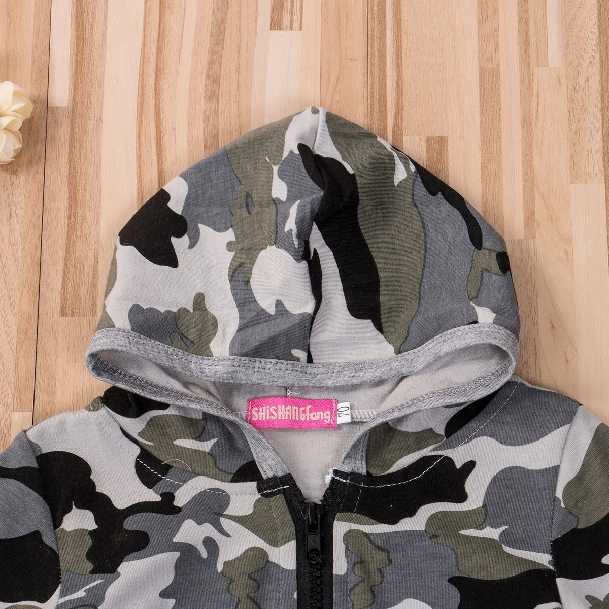 Boys Zipper Romper Jumpsuit Playsuit Hooded - # BOAA111010005