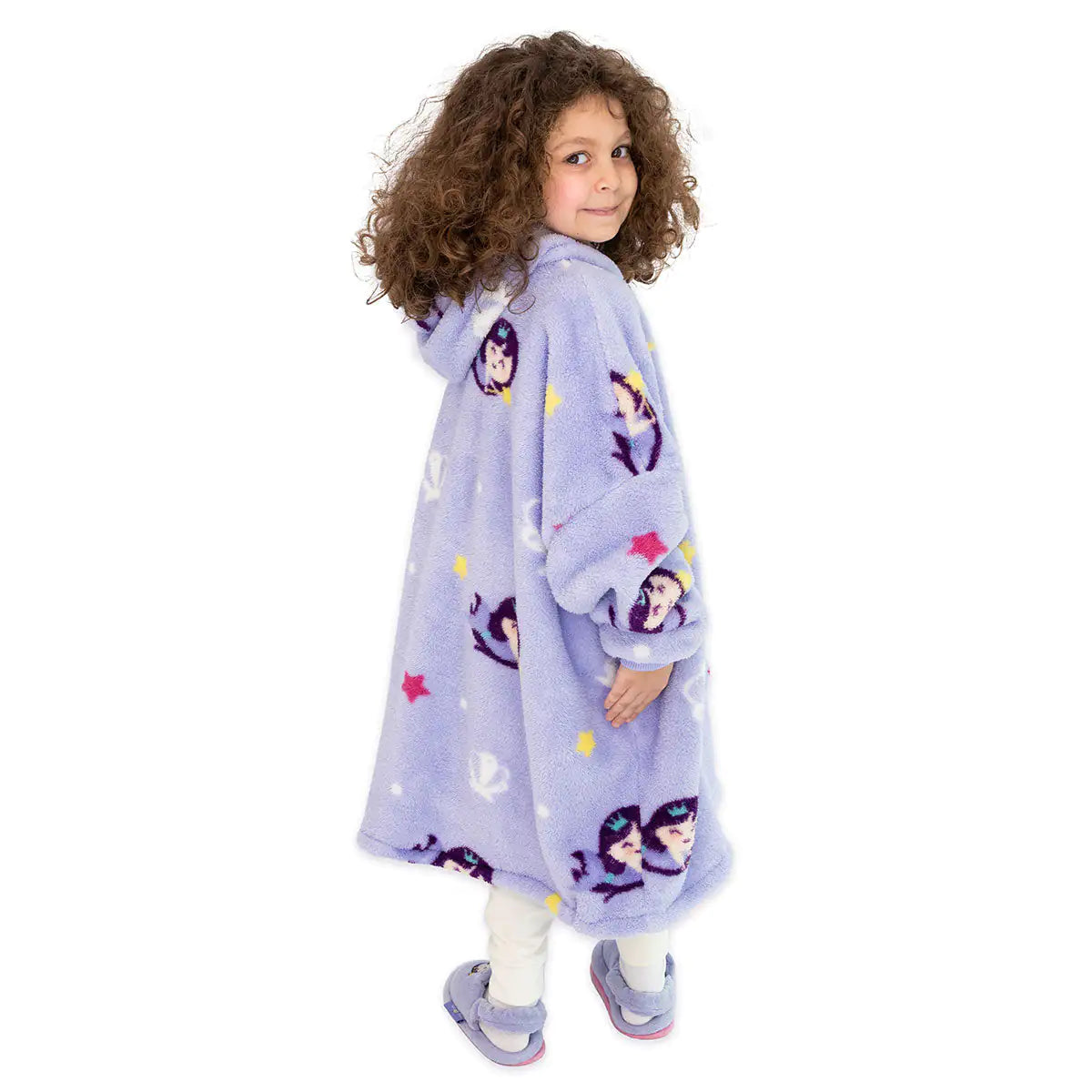 Milk&Moo Little Mermaid Wearable Blanket Hoodie Kid Boys Girls Purple - # BAGE41210017