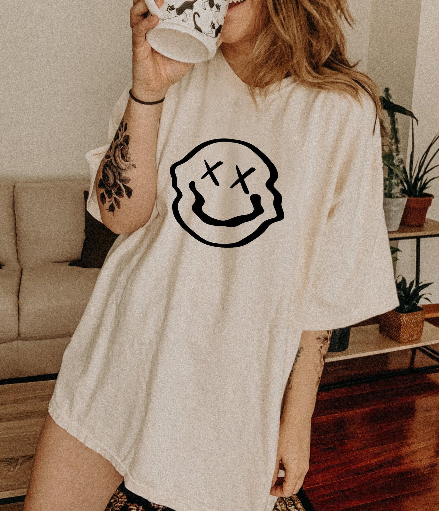 Melted Smiley Comfort Colors T Shirt