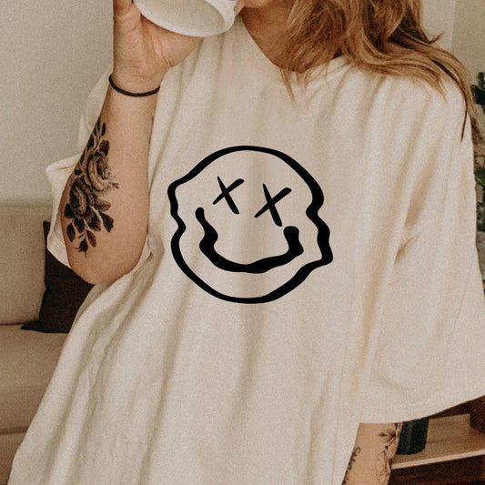 Melted Smiley Comfort Colors T Shirt