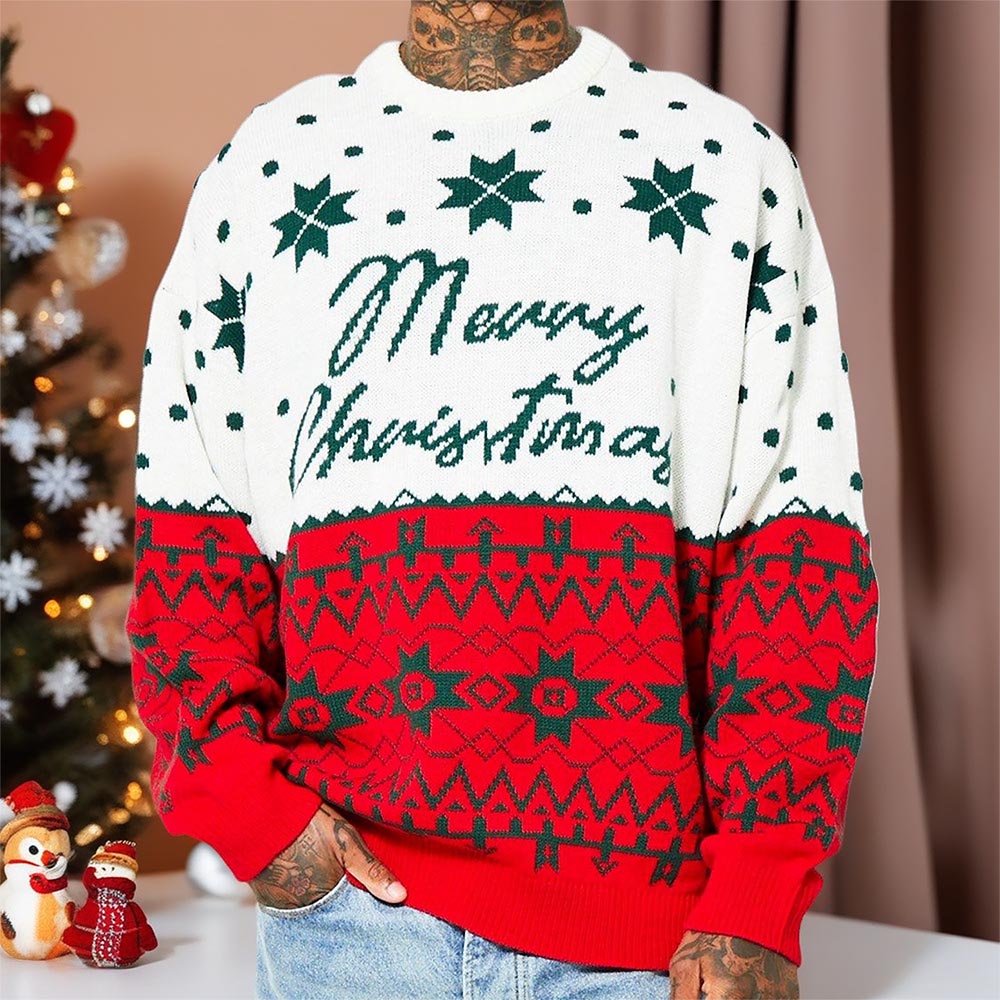 Men’s Christmas Jacquard Loose Sweater | NCS
