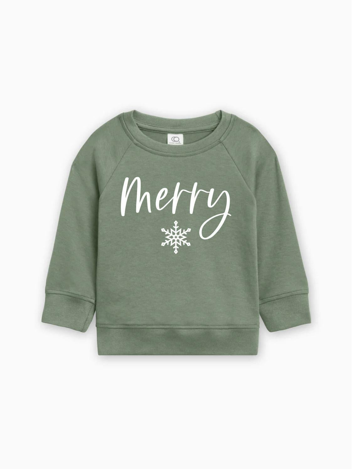 Merry Christmas Snowflake Organic Cotton Baby Toddler Pullover