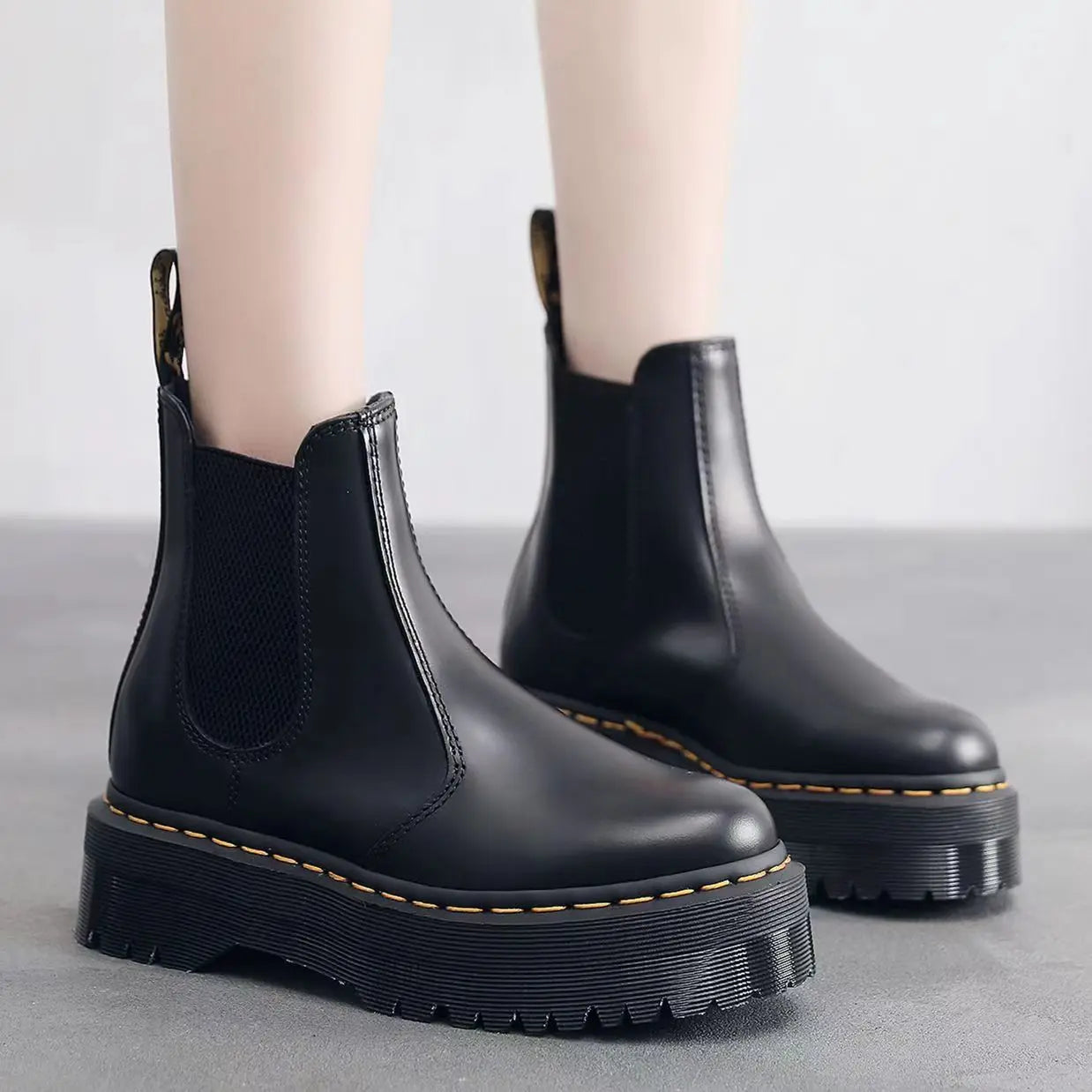 Chunky Heel Platform Women Casual Boots