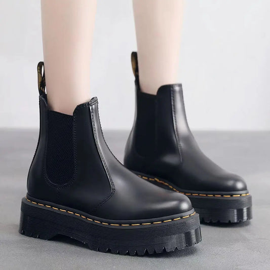 Chunky Heel Platform Women Casual Boots