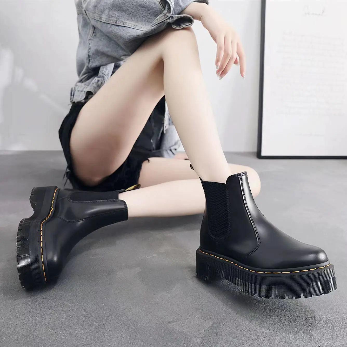 Chunky Heel Platform Women Casual Boots