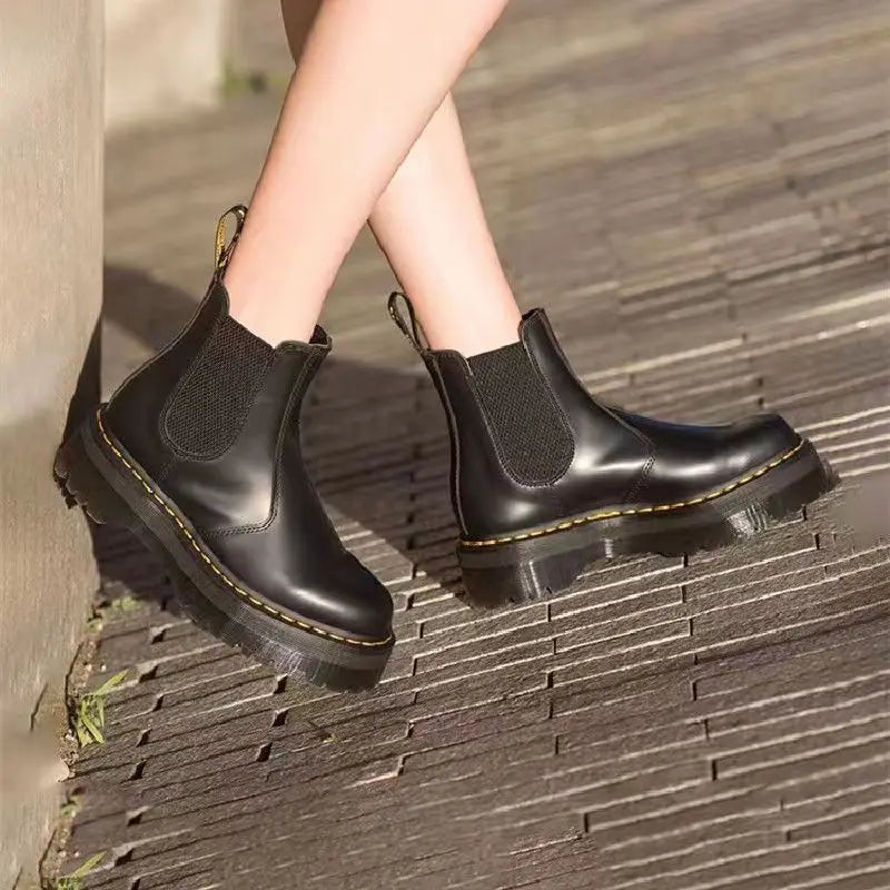 Chunky Heel Platform Women Casual Boots