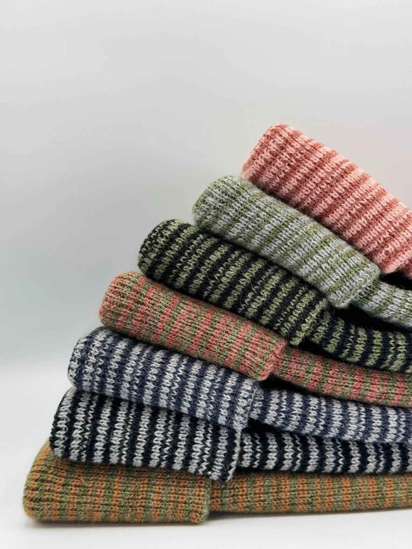 Trending Men’s & Women’s Beanie – H-Stitch Cuffed Beanie | Black/Green Contrast | Made in USA