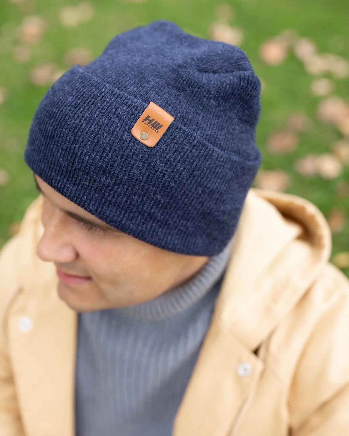 NEW HAAKWEAR H-Stitch Cuffed Beanie - Designed and Made in USA (Patented Design) - Denim Blue