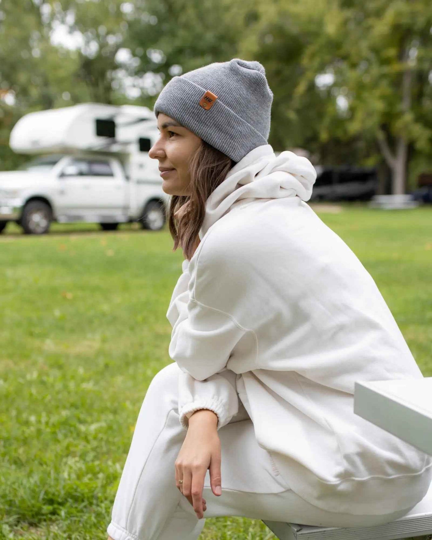 NEW HAAKWEAR H-Stitch Cuffed Beanie - Designed and Made in USA (Patent Pending Design) - Koala Gray