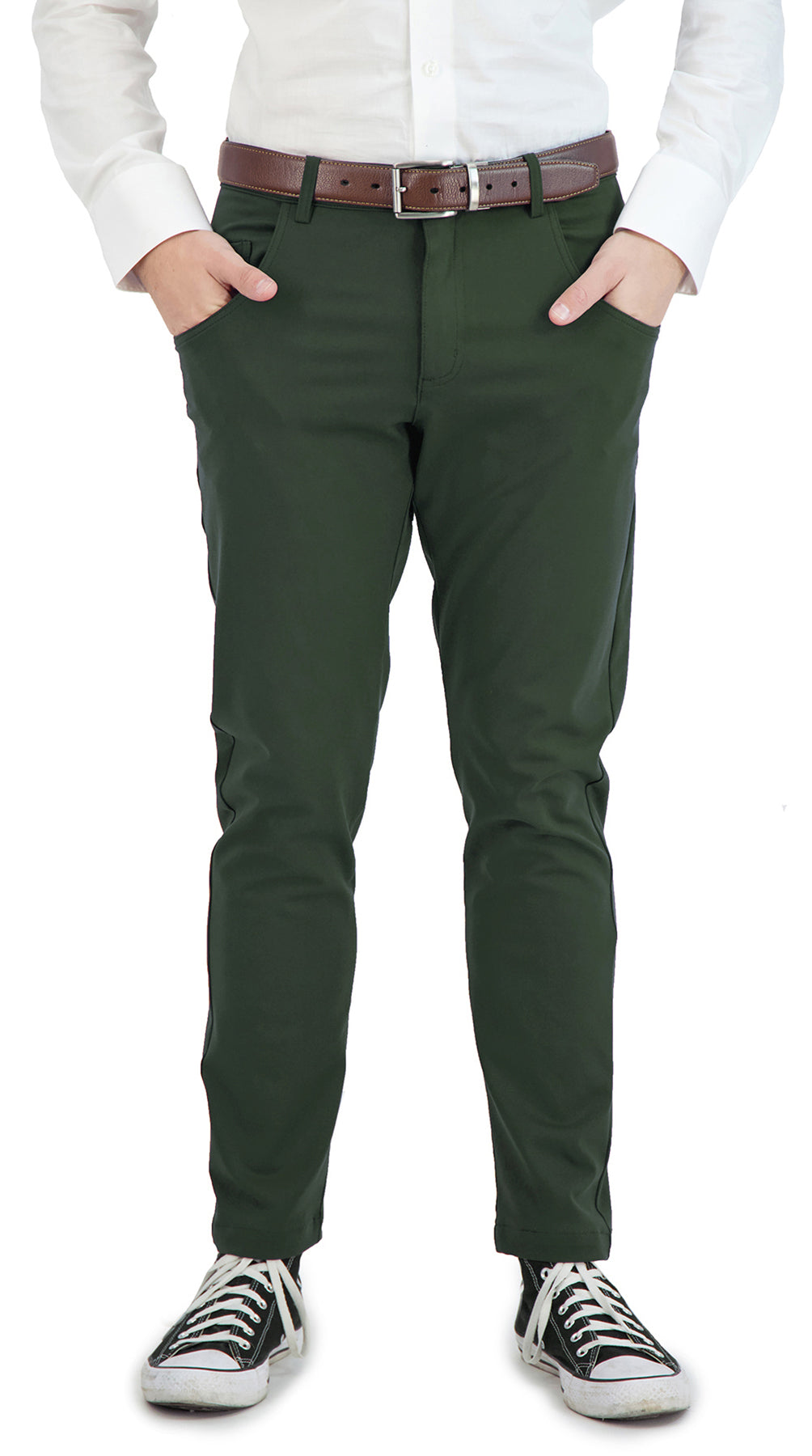 NEW & UPDATED Super - Stretch Men's Chinos //Casual// Olive - Performance Collection