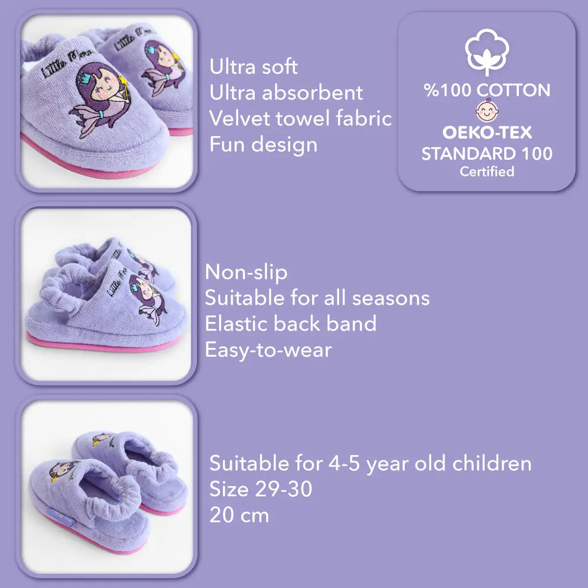 Milk&Moo Kids House Slippers Little Mermaid - # GIAA71610001