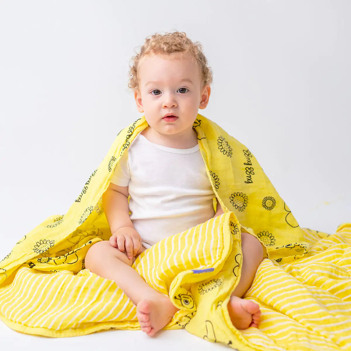 Milk&Moo Set of 2 Buzzy Bee Baby Muslin Swaddle Blanket - # BAGE41210020