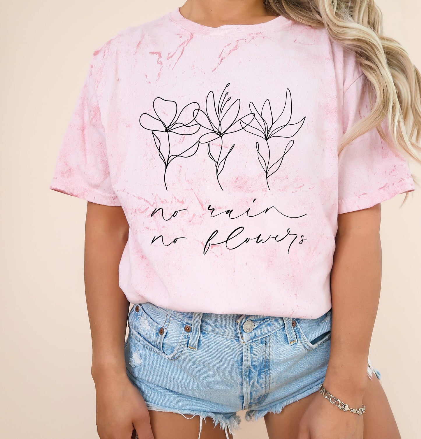 No rain No flowers Botanical wildflowers Garment Dyed T Shirt