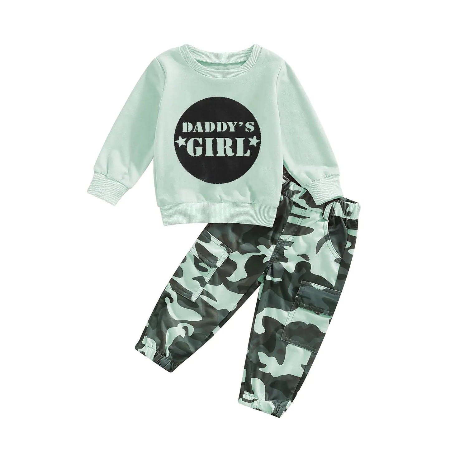 Douhoow Toddler Girl Clothes Baby Girl Sweatshirt Tops Camo Pants  4T 5T Girl Fall Winter Festival Outfits (Green 4-5 Years) - # GIAA212310016