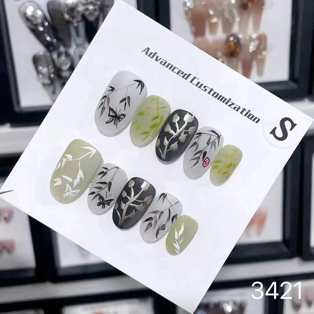 1025- Handmade press on nails fake nails removable