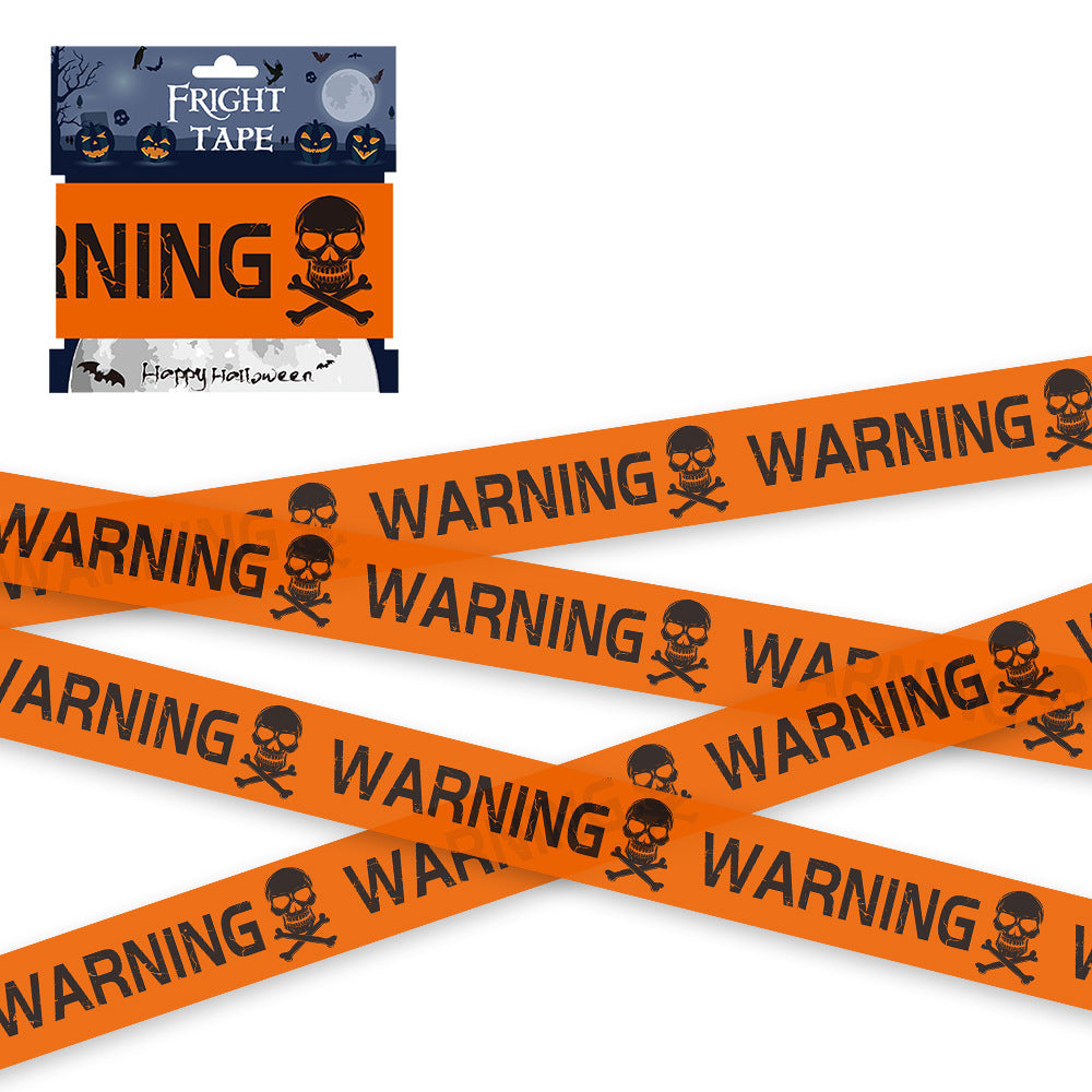 Halloween Warning Strip Tape - Plastic Isolation Decoration Tape for Horror Atmosphere