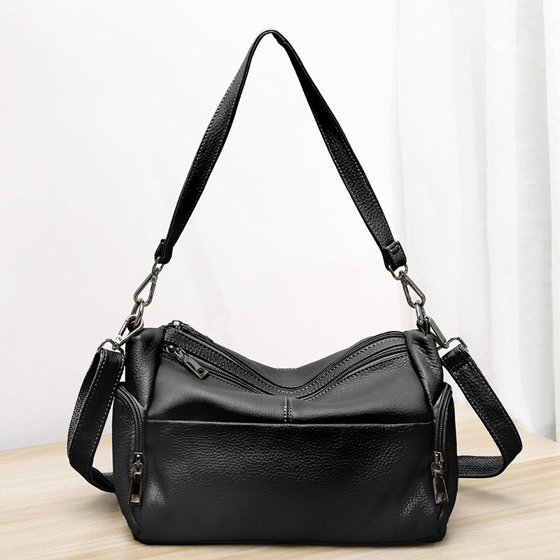 Elegant Genuine Leather Shoulder Bag – Stylish Crossbody & Underarm Mommy Bag hobo
