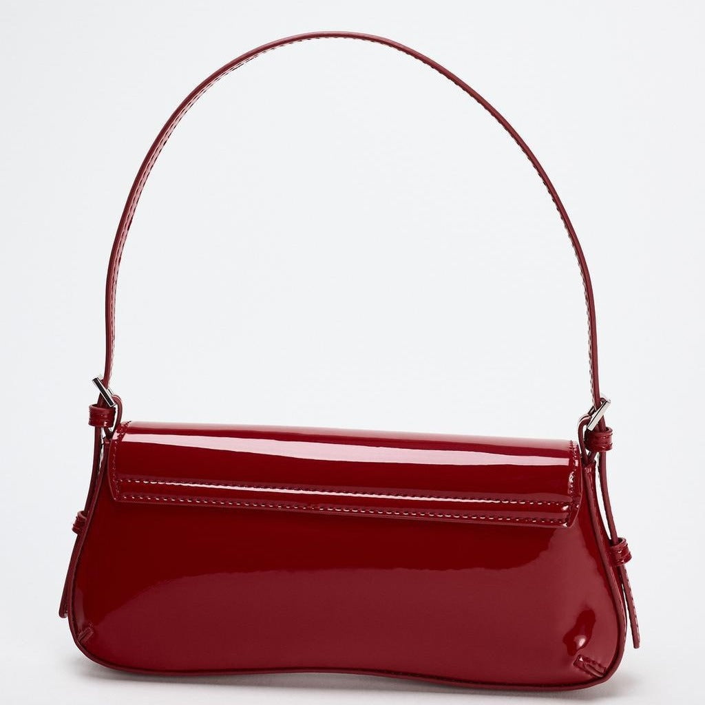 Elegant Red Baguette Armpit Bag - Must-Have Autumn Fashion Simple Commuter & Retro Shoulder Bag hobo