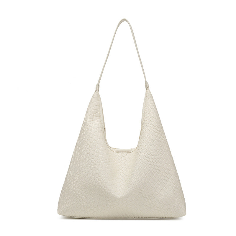 Soft leather woven hobo bag for women, tote bag for women, casual large capacity handheld shoulder bag, shoulder hobo purse