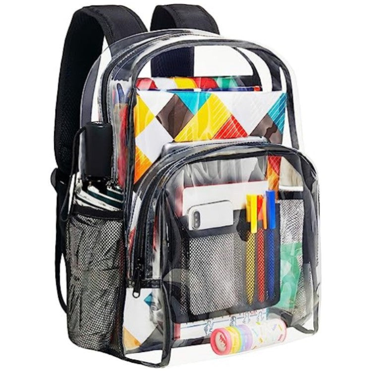 Transparent backpack, PVC transparent backpack, simple and fashionable versatile student backpack casual waterproof