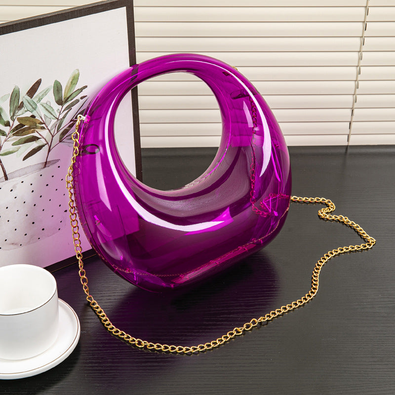 Elegant evening Bag – Gold and Silver Dinner Bag, Stylish Makeup Acrylic Bag, Perfect Prom Bag, Party Purse, and Wedding Clutch