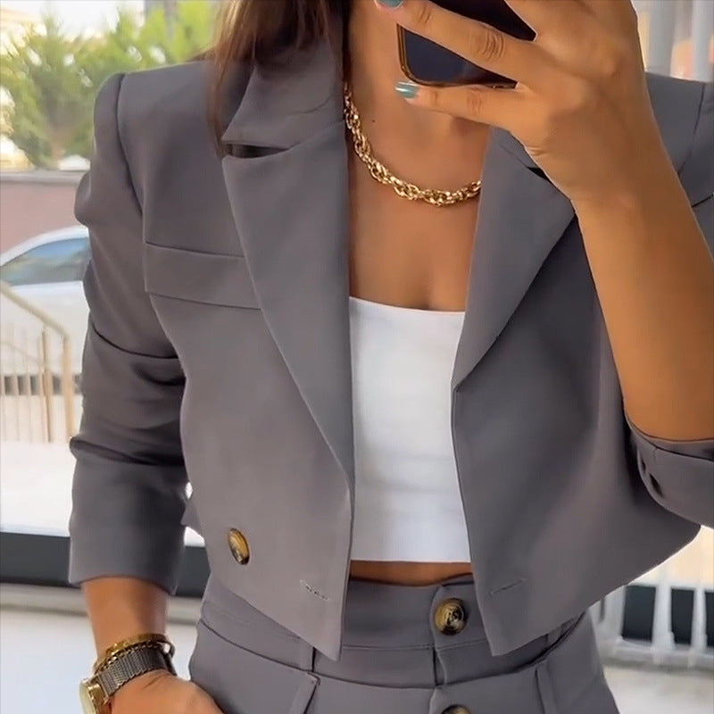 Casual High-Waisted Trousers Two-Piece Suit Set - # GIAA23310001