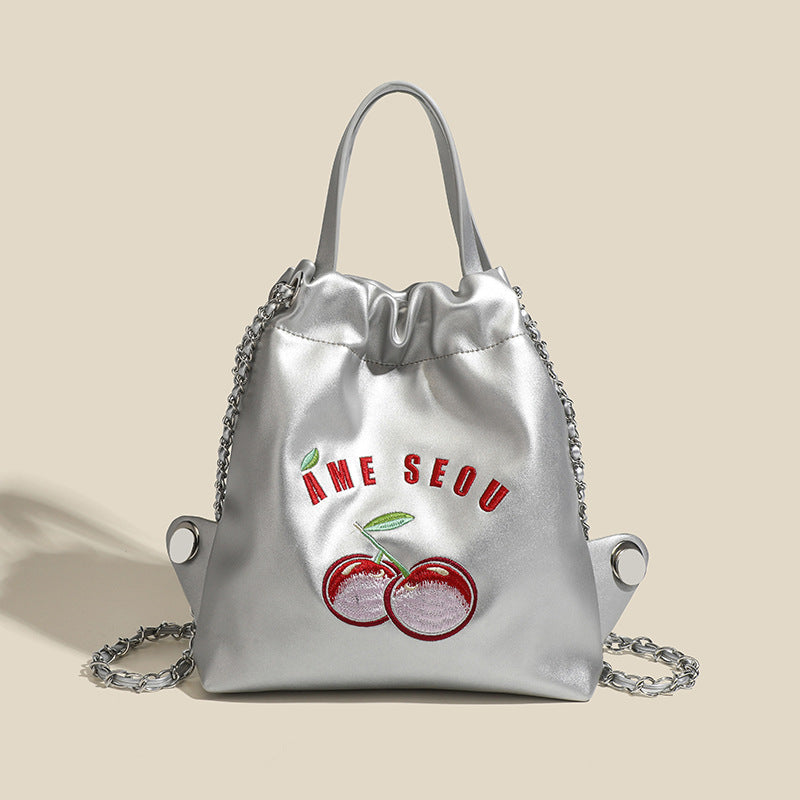 backpack purse women silver backpack, women's chain backpack purse, women's travel backpack