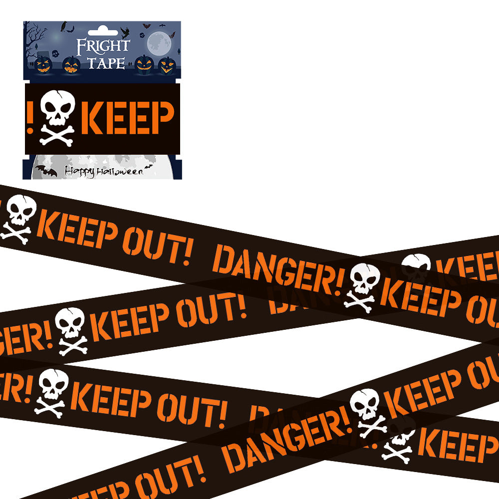 Halloween Warning Strip Tape - Plastic Isolation Decoration Tape for Horror Atmosphere