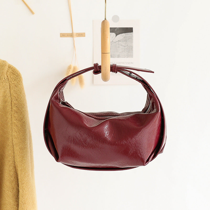 Casual soft texture underarm bag, minimalist commuter shoulder bag women, versatile hobo small square bag