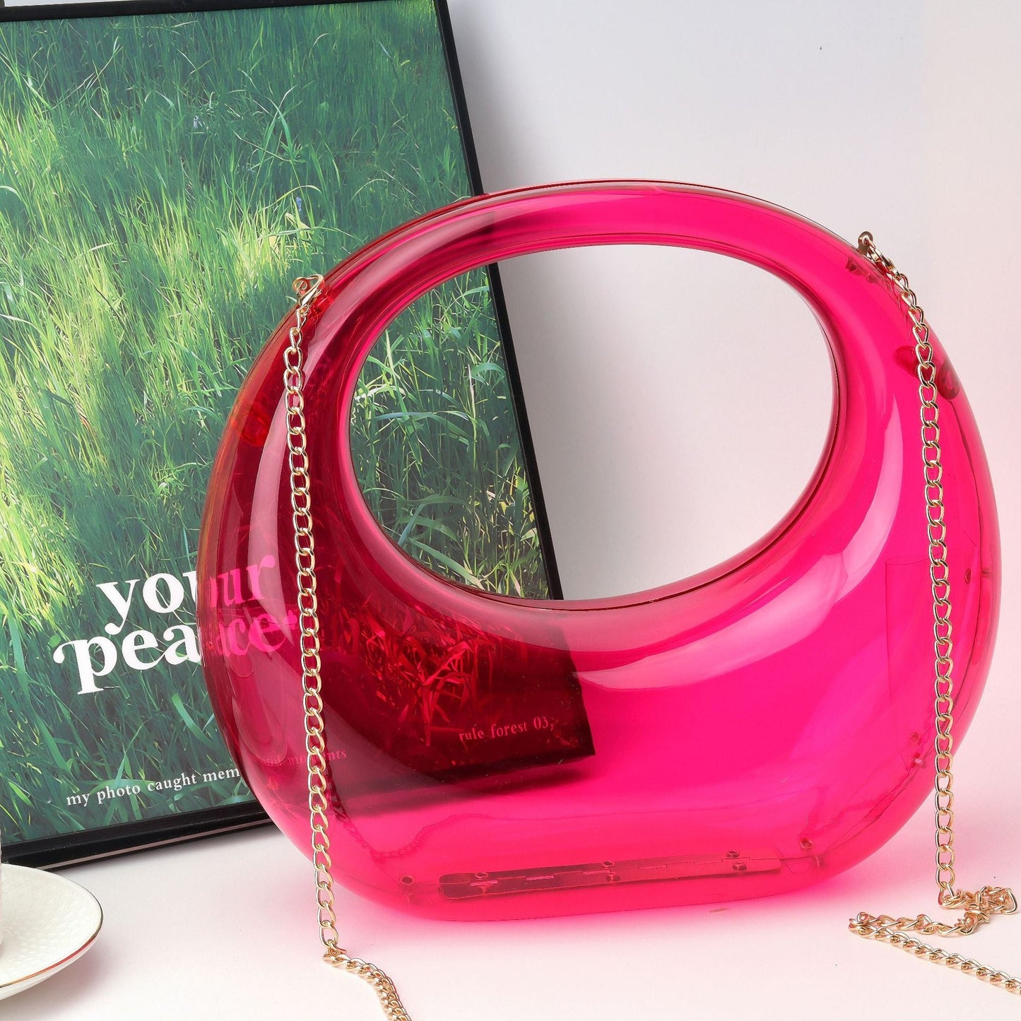 Elegant evening Bag – Gold and Silver Dinner Bag, Stylish Makeup Acrylic Bag, Perfect Prom Bag, Party Purse, and Wedding Clutch