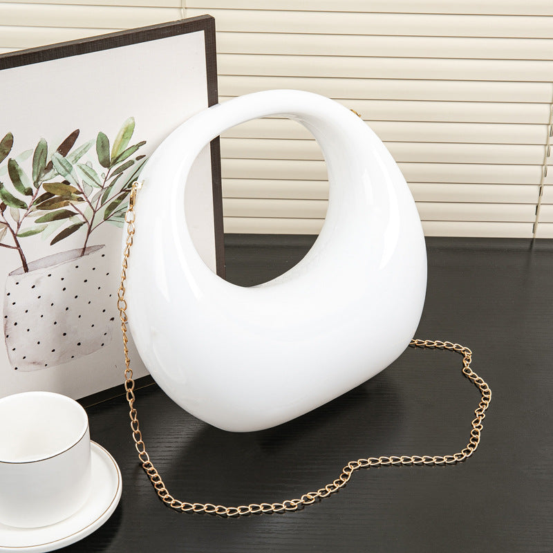 Elegant evening Bag – Gold and Silver Dinner Bag, Stylish Makeup Acrylic Bag, Perfect Prom Bag, Party Purse, and Wedding Clutch