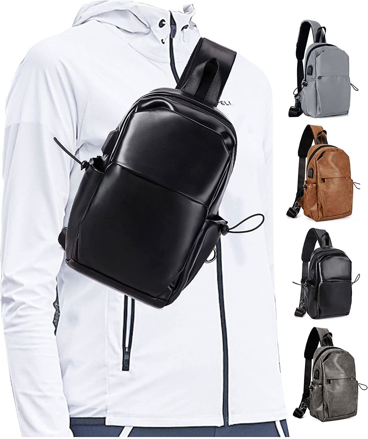 Chest bag, chest purse, fanny pack, fanny pack crossbody unisex, trekking multifunctional anti-theft single belt tactical Crossbody bag, fanny pack suitable for walking bike travel cycling