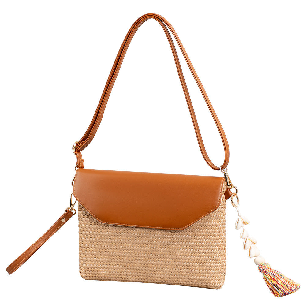 Tassel straw small crossbody bag seaside beach bag holiday crossbody shoulder bag evening clutch bag ladies