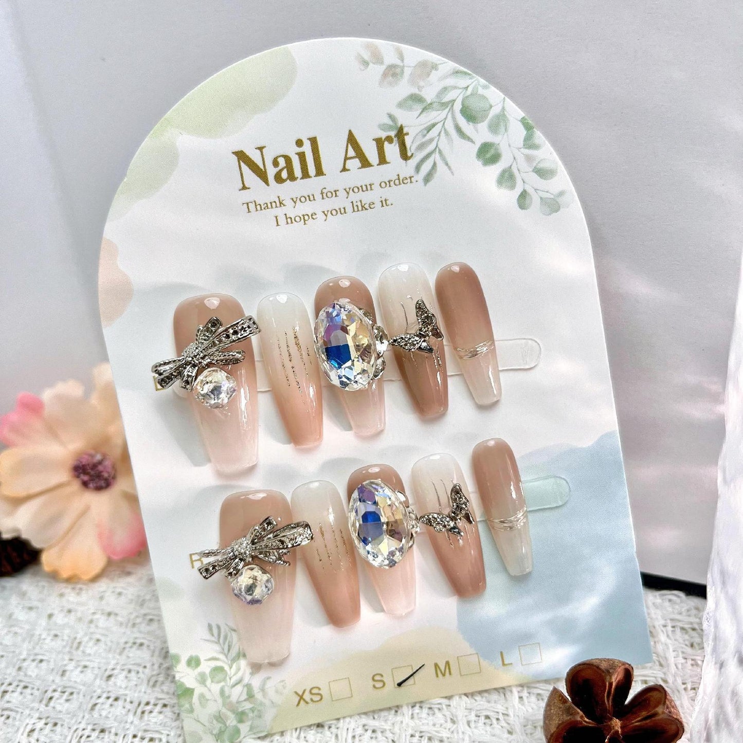 1032- Handmade press on nails fake nails removable