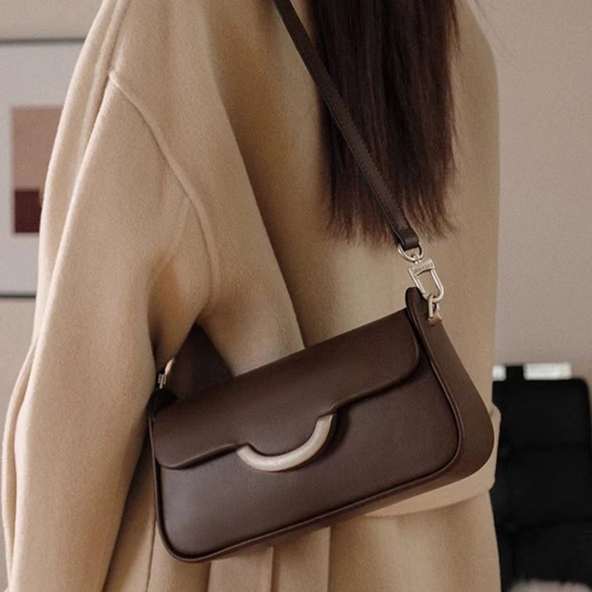 Simple small square bag, commuter small shoulder bag, shoulder crossbody bag small