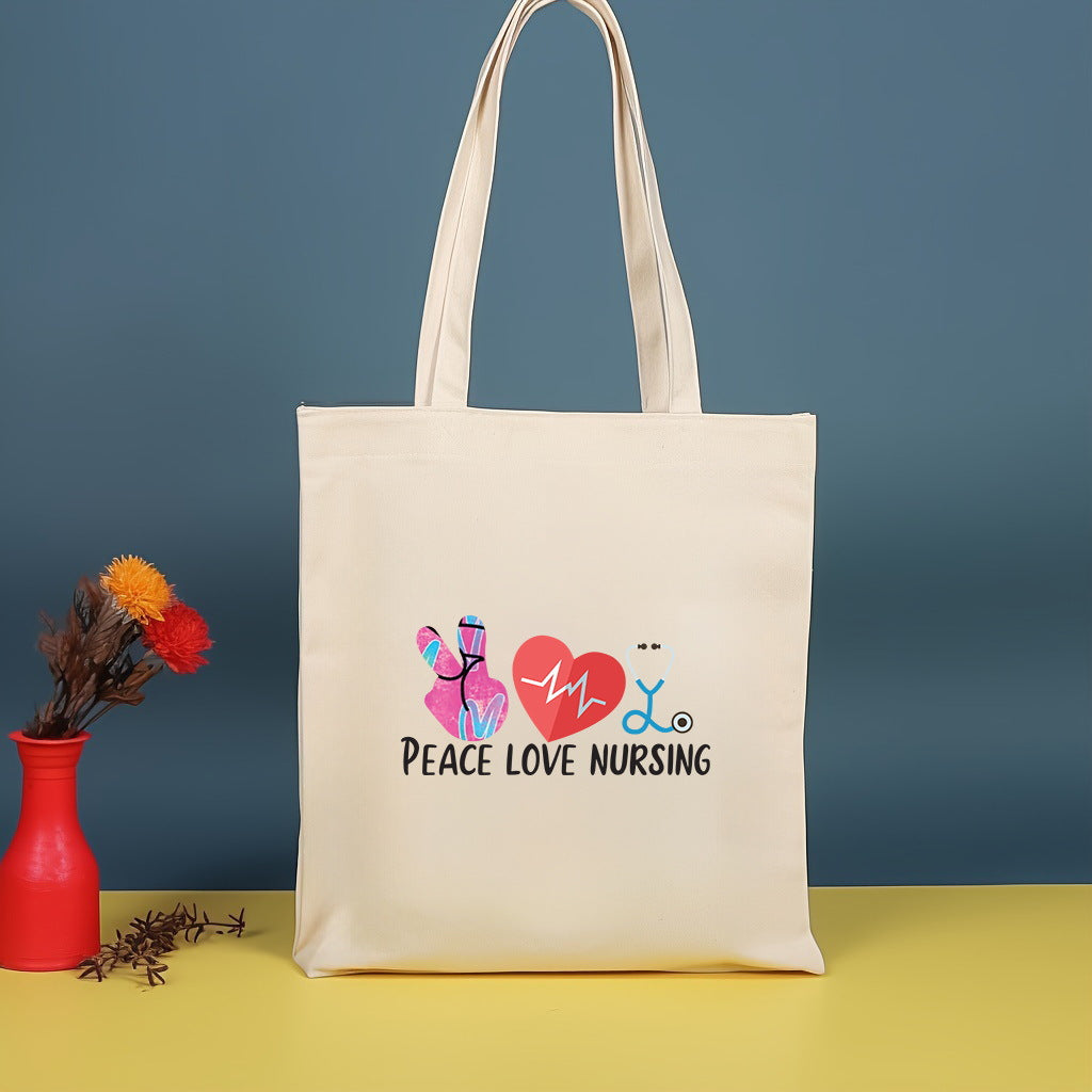 Canvas printed shoulder bag, fashionable and lightweight shopping bag, large-capacity cotton bag 2pcs hobo.