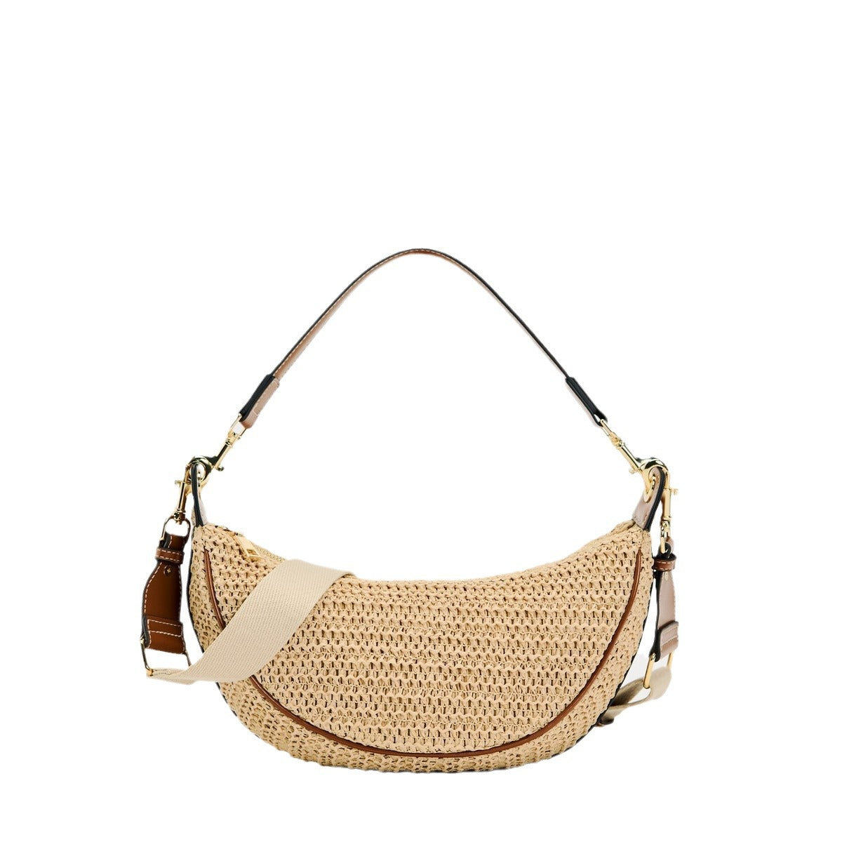 Chic Summer Female Hobo Bag – Fashionable Versatile Shoulder Crossbody Bag, Elegant Small Hand Woven Armpit Bag
