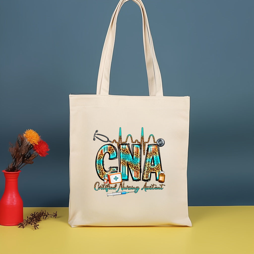 Canvas printed shoulder bag, fashionable and lightweight shopping bag, large-capacity cotton bag 2pcs hobo.