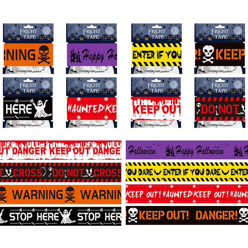 Halloween Warning Strip Tape - Plastic Isolation Decoration Tape for Horror Atmosphere