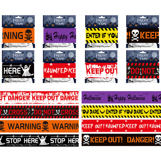 Halloween Warning Strip Tape - Plastic Isolation Decoration Tape for Horror Atmosphere