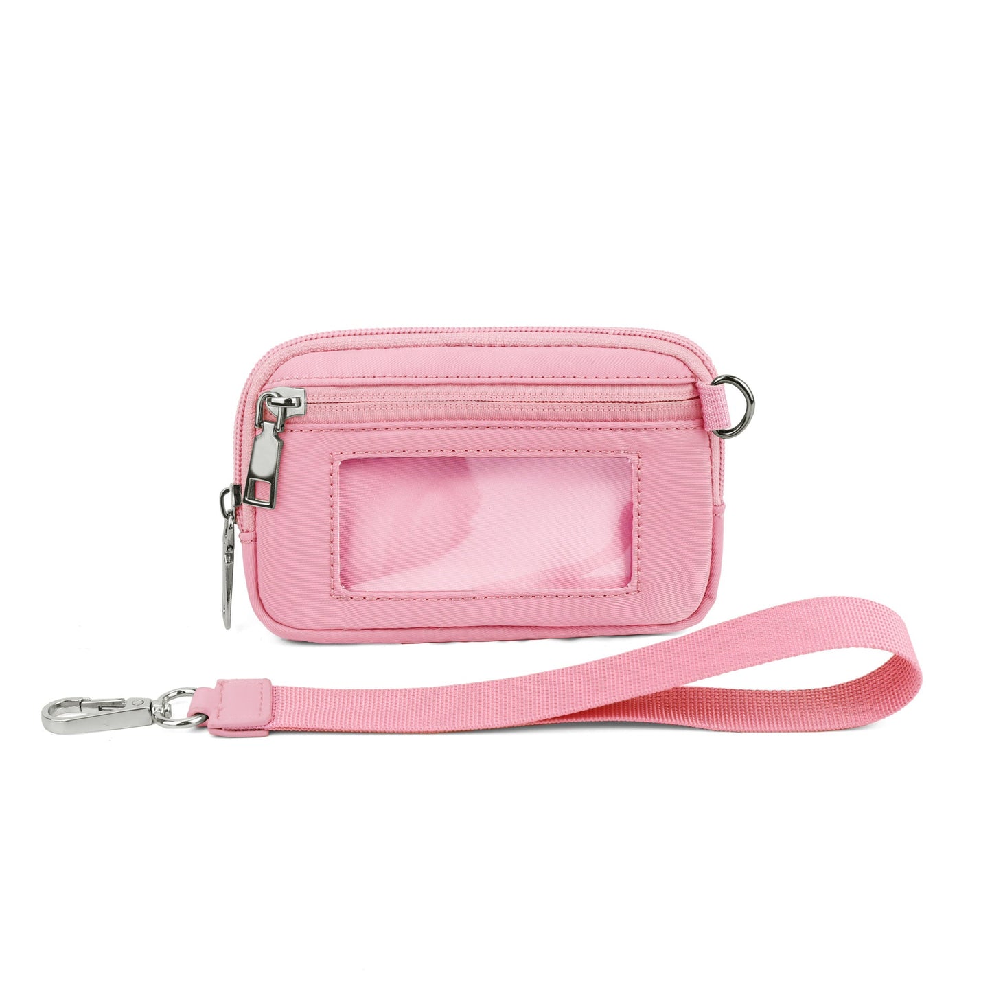 Transparent PVC Large Card Bag – Wrist Bag with Compartments for Bank Card & Change Storage, Portable Wristlet Purse