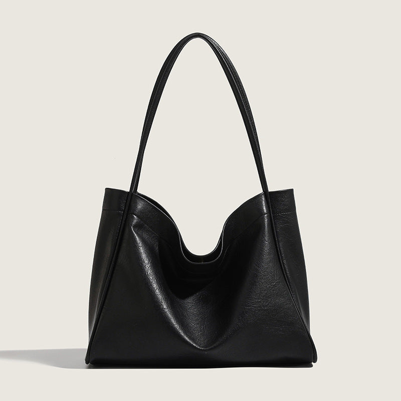 Elegant Ladies Tote Bag – Retro Minimalist & Versatile Commuter Shoulder Bag for Autumn and Winter