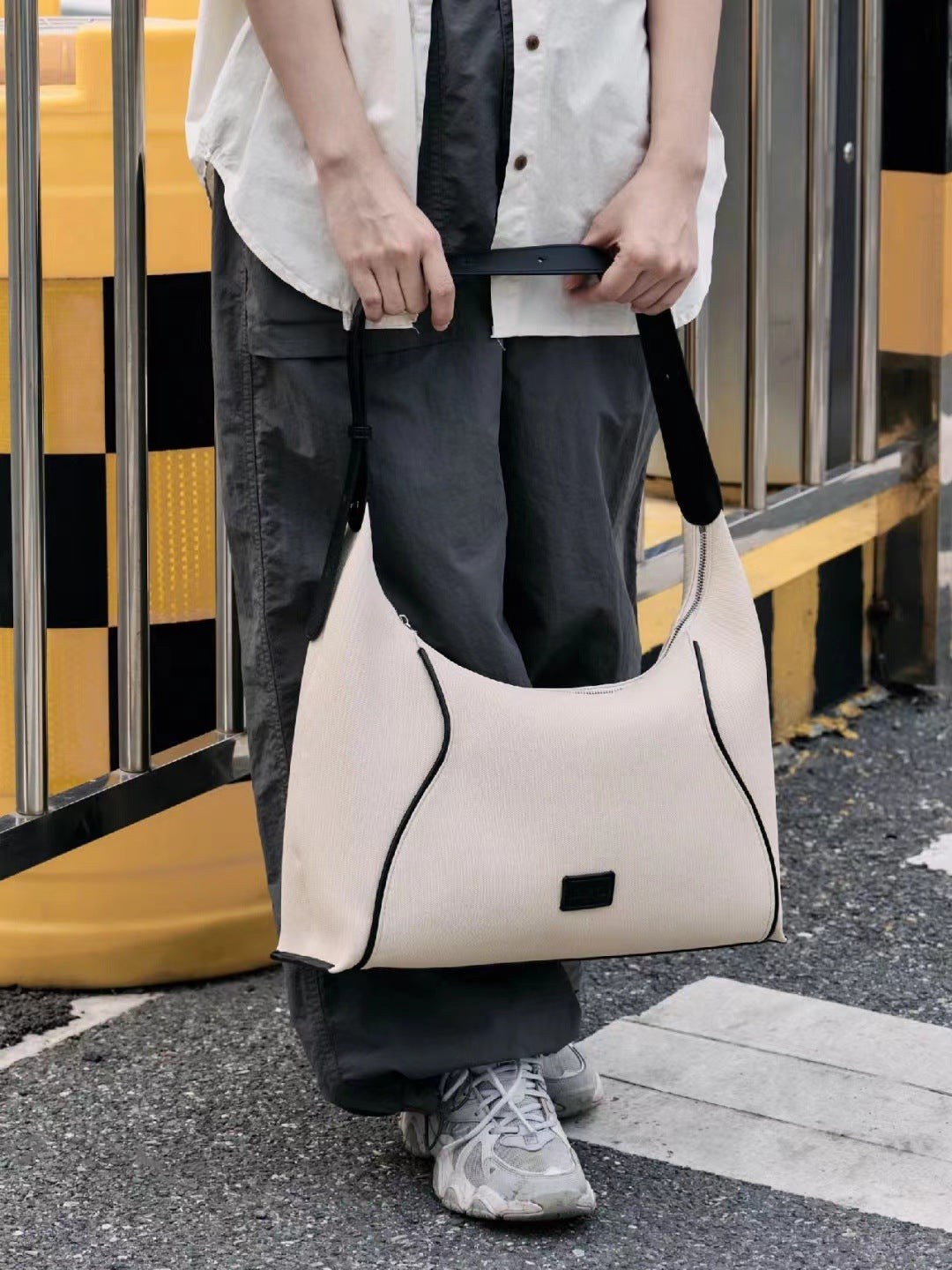 Hobo bag for women, Canvas underarm bag, Hobo shoulder bag, Large capacity commuter bag