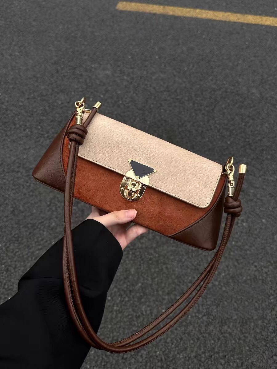 stylish shoulder bag, armpit baguette bag, women's designer shoulder hobo bag, exquisite square bag